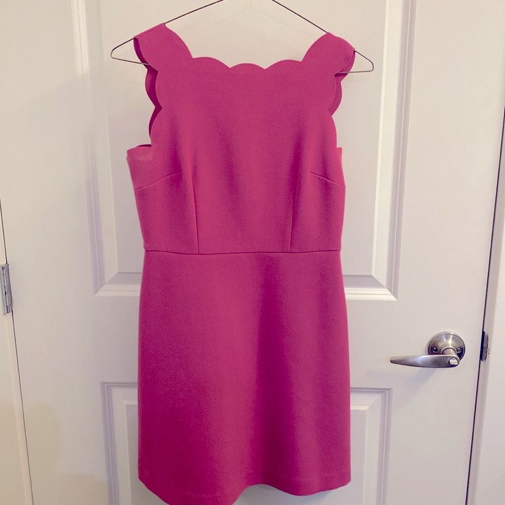 Loft Pink Scalloped Mini Dress